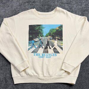 The Beatles Abbey Road Sweatshirt L Large Cream Off-White Pullover 2020